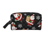 Merry Christmas Happy Print Storage Bag – Large Travel Cosmetic Makeup Bags, Portable Pouch Organizer for Toiletries, Accessories