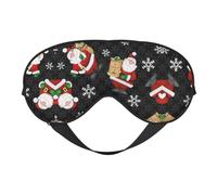Merry Christmas Happy Sleep Mask Night's Sleep Soft Eye Mask Adjustable Strap Works Nap Position Sleeping Aid