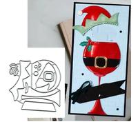 Merry Christmas Hat Wine Glass Metal Die Cuts,Spring Sunflower Frame Leaf Cutting Dies Cut Stencils for DIY Scrapbooking Album Decorative Embossing Paper Dies for Card Making
