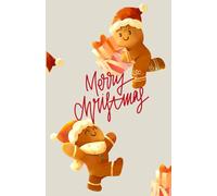 "Merry Christmas" Holiday Journal - 200 Pages, 5.5x8.5| Gingerbread Cookies Cover | Notebook or Greeting Card Alternative