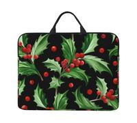 Merry Christmas Holly, 14 Inch Laptop Sleeve, Notebook Bag Laptop Case Sleeve Briefcase with Handle