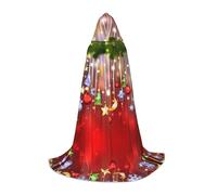 Merry Christmas Hooded Cape For Teenagers, Unisex Cloak Robe Hooded Halloween Costume Satin Witches Vampire Cloak Fancy Dress Up Children