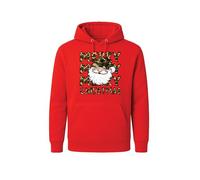 Merry Christmas Hoodie - Camo Santa Graphic - Festive Holiday Pullover for Men and Women(3XL, Red)