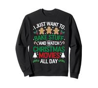Merry Christmas I Just Want To Bake Stuff Listen To Music Sweatshirt