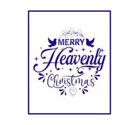 Merry Christmas in Heaven Remember Christmas Memorial Family Wall Vinyl Sticker Decor 52x65.1cm Window Decals DarkBlue