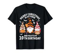 Merry Christmas in October It's My 10th Birthday Kids T-Shirt