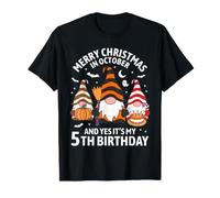 Merry Christmas in October It's My 5th Birthday Kids T-Shirt