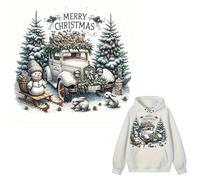 Merry Christmas Iron On Transfers for T-Shirts Rub on Transfers Stickers Vinyl Ready to Press Stickers Iron on Decals for T-Shirts Clothing Hoodie DIY Crafts