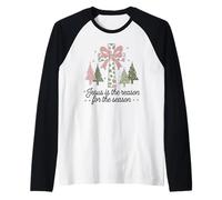 Merry Christmas Jesus is The Reason for The Season Faith Raglan Baseball Tee