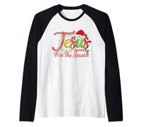 Merry Christmas Jesus is The Reason for The Season Faith Raglan Baseball Tee