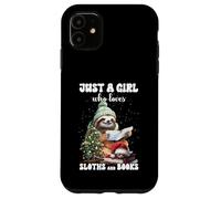 Merry Christmas Just Girl who loves sloths and books Reader Case for iPhone 11