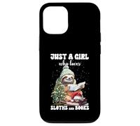 Merry Christmas Just Girl who loves sloths and books Reader Case for iPhone 12/12 Pro