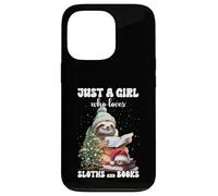 Merry Christmas Just Girl who loves sloths and books Reader Case for iPhone 13 Pro