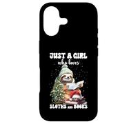 Merry Christmas Just Girl who loves sloths and books Reader Case for iPhone 17