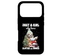 Merry Christmas Just Girl who loves sloths and books Reader Case for iPhone 17 Pro