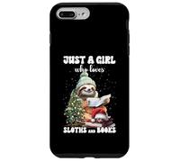 Merry Christmas Just Girl who loves sloths and books Reader Case for iPhone 7 Plus/8 Plus