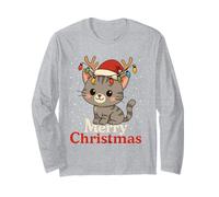 Merry Christmas Kawaii Kitty Holiday Design Long Sleeve T-Shirt