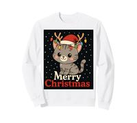Merry Christmas Kawaii Kitty Holiday Design Sweatshirt