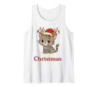 Merry Christmas Kawaii Kitty Holiday Design Tank Top
