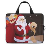Merry Christmas Laptop Sleeve Ultra-Thin, Lightweight & Waterproof 12inch Laptop Bags, Durable Neoprene Material, Portable Protective Computer Bag with Hand Strap
