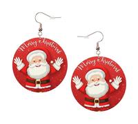 Merry Christmas. Leather Round Earrings Daily Accessories Working At Work Women'S Fashion