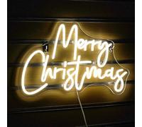 Merry Christmas LED Neon Signs for Wall Decor Neon Wall Art Acrylic LED Lights with Hanging Chain Light Up Signs for Bedroom Decor Man Cave Bar Pub Wedding Party 5V USB Operated Dimmable
