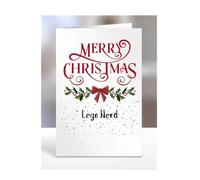 Merry Christmas Lego Nerd, Card for Men, Women, Presents for Christmas, Female, Male, Him, Her, Greeting cards, A5-264a_226