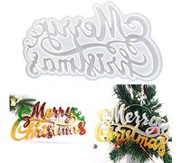 Merry Christmas Letter Resin Casting Mold, Christmas Ornament Decoration Epoxy Mould Craft Tool Casting Silicone Mould, Crystal Epoxy and DIY Polymer Clay Crafts Resin Mold Making Tools