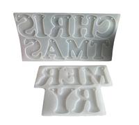 Merry Christmas Lettering Silicone Molds Epoxy Resin Silicone for Christmas Holiday Decoration Letter Pendant