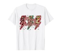 Merry Christmas Lightning-Bolt Jolly Xmas Lights Women Girls T-Shirt