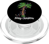 Merry Christmas Lights Palm Tree Beach Xmas Pajama PopSockets PopGrip for MagSafe