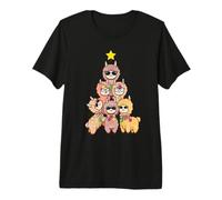 Merry Christmas Llama Tree Festive Holiday Pink Premium T-Shirt