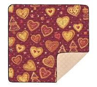Merry Christmas Love red Cookies Large Stylish Baby Play Mat for Floor Portable Padded Baby Mat for Baby Kids Toddlers Infants, 50'' x 50''