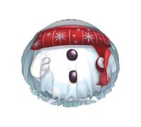 Merry Christmas lovely Snowman Print Shower Cap, Shower Cap for Women Reusable, Waterproof Bath Cap,Quick Drying Bath Hair Cap