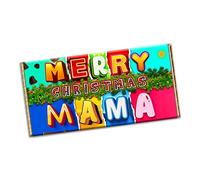 Merry Christmas Mama Chocolate Bar Gift Wrapper Gift Present For lover husband wife boyfriend girlfriend friend mate relative (#1437) (with chocolate bar)