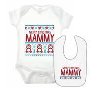 Merry Christmas Mammy Babygrow and Bib Double Pack (18-24MTHS, White)