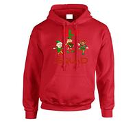 Merry Christmas Mens Hoody Squad Elf 2025 Merry Christmas Jumper Boys Xmas Style Girls Kids Gift Pullover Funny Novelty Hoodie Printed Design Red - Youth X-Large (Age 12-13)