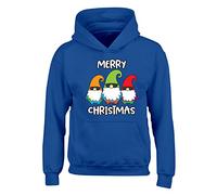 Merry Christmas Mens Hoody Three Gnomes Merry Christmas Jumper Boys Xmas Style Girls Kids Gift Pullover Funny Novelty Hoodie Printed Design Royal Blue - Medium