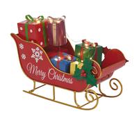 Merry Christmas Metal Santa Sleigh Ornament LED Presents Gift Decoration Display