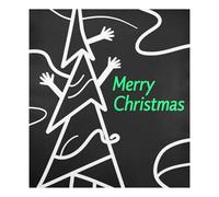 Merry Christmas Minimalist Tree Black Decorative dishwasher magnetic cover reusable refrigerator magnets decorations holiday decor Imán de la puerta del lavavajillas 23x26in