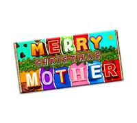 Merry Christmas Mother Chocolate Bar Gift Wrapper Gift Present For lover husband wife boyfriend girlfriend friend mate relative (#1412) (without chocolate bar)