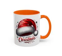 Merry Christmas Mug - Santa Hat Coffee Cup - Festive Holiday Red & White New Year Gift Mug 11oz / Orange