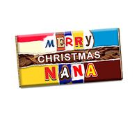 Merry Christmas Nana Xmas Chocolate Bar Wrapper Novelty Gift For Grandma Granny CH-431-Y (with chocolate bar)