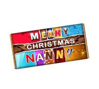 Merry Christmas Nanny Chocolate Bar Wrapper Novelty Gift for Grandma Granny on Christmas CH-9433 (with chocolate bar (100g))