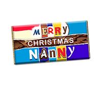 Merry Christmas Nanny Xmas Chocolate Bar Wrapper Novelty Gift For Grandma Granny CH-433-Y (with chocolate bar)
