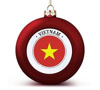 Merry Christmas National Flag Ball Ornament Red Vietnam, Vietnam Flag Christmas Ball Ornaments Decoration for Christmas Tree Hanging Keepsake for Xmas New Year Holiday Birthday Gifts