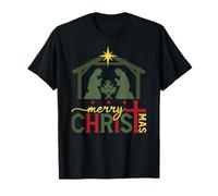 Merry Christmas Nativity Christian Manger Scene T-Shirt