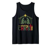 Merry Christmas Nativity Christian Manger Scene Tank Top