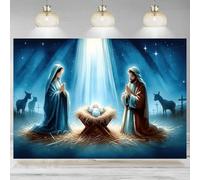 Merry Christmas Nativity Scene Mary Joseph Mother of God Banner Photography Backdrop Festive Background Party Holiday 350x230cm