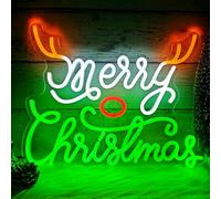Merry Christmas Neon Sign for Wall Decor Neon Christmas Lights Dimmable Xmas Neon Led Signs Xmas Light Up Sign for Party Gift Bedroom Winter Home Living Room Decorations